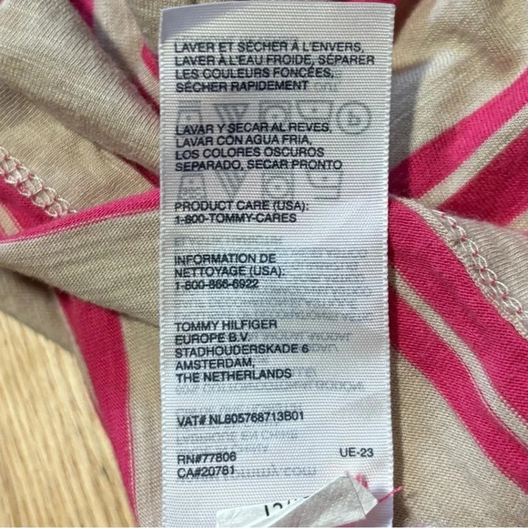 Tommy Hilfiger | Striped Maxi Dress Cinch Waist, Pockets & Gold Button Detail - Picture 9 of 12